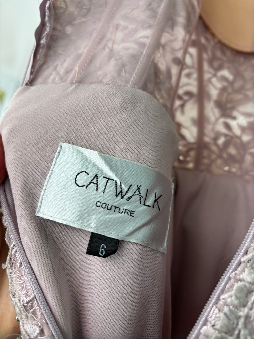 Catwalk Couture Lilac (lavender) Lace Embellished Evening Gown 6 - Picture 9 of 17